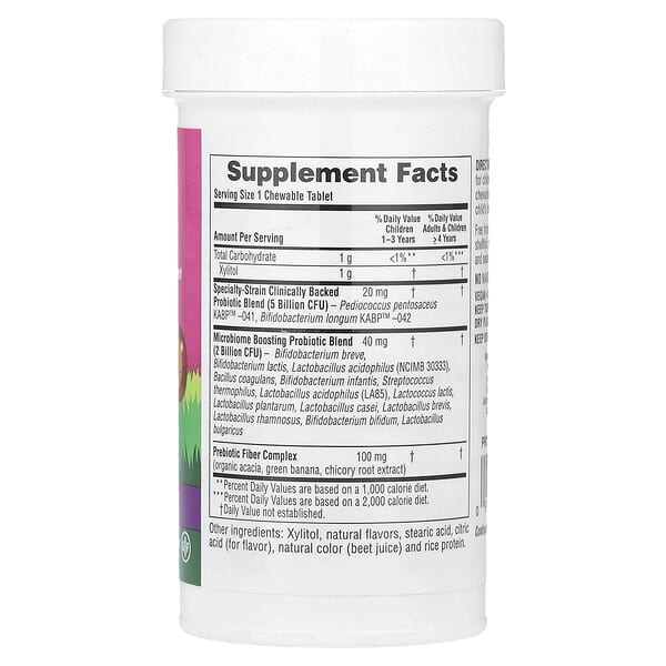 Alternative view of NaturesPlus, Probiotic, Children's Chewable Digestive Supplement, Mixed Berry, 7 Billion CFU, 30 Chewables