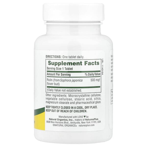 Alternative view of NaturesPlus, Rutin, 500 mg, 60 Tablets