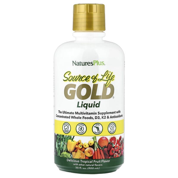 NaturesPlus, Source of Life Gold® Liquid, Tropical Fruit, 30 fl oz (900 ml)