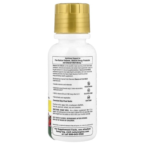 Alternative view of NaturesPlus, Source of Life, Gold® Liquid, Tropical Fruit, 8 fl oz (240 ml)