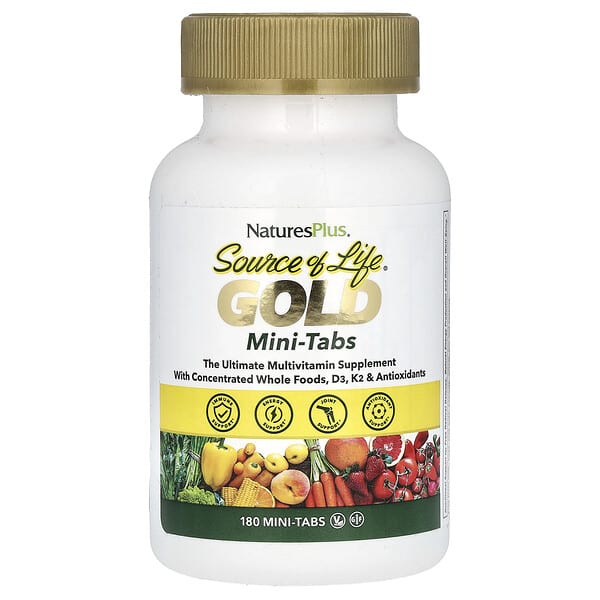 NaturesPlus, Source of Life®, Gold, The Ultimate Multivitamin Supplement, 180 Mini-Tabs