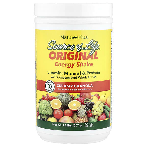 NaturesPlus, Source of Life®, Original Energy Shake, Creamy Granola, 1.1 lbs (507 g)