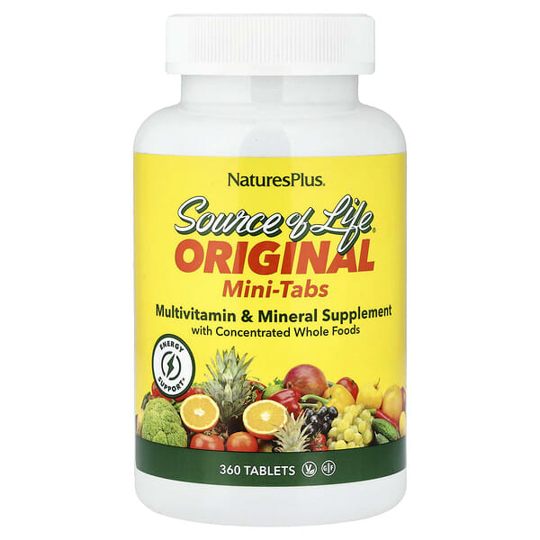 NaturesPlus, Source of Life®, Original Mini-Tabs, Multivitamin & Mineral Supplement, 360 Tablets