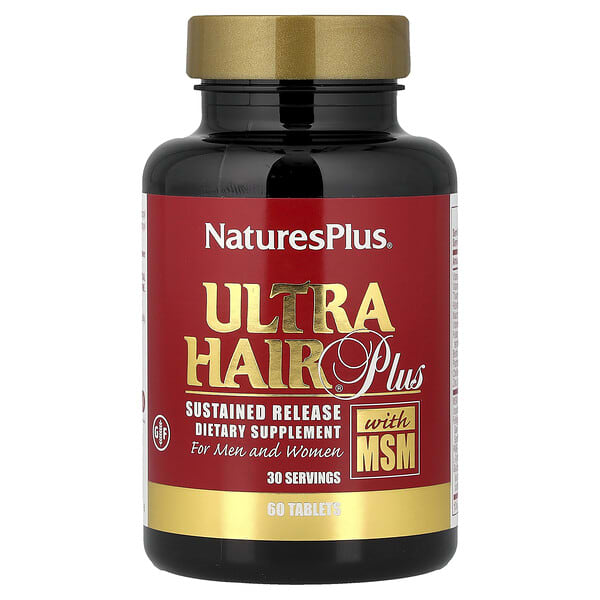 NaturesPlus, Ultra Hair Plus with MSM, For Men and Women, 60 Tablets
