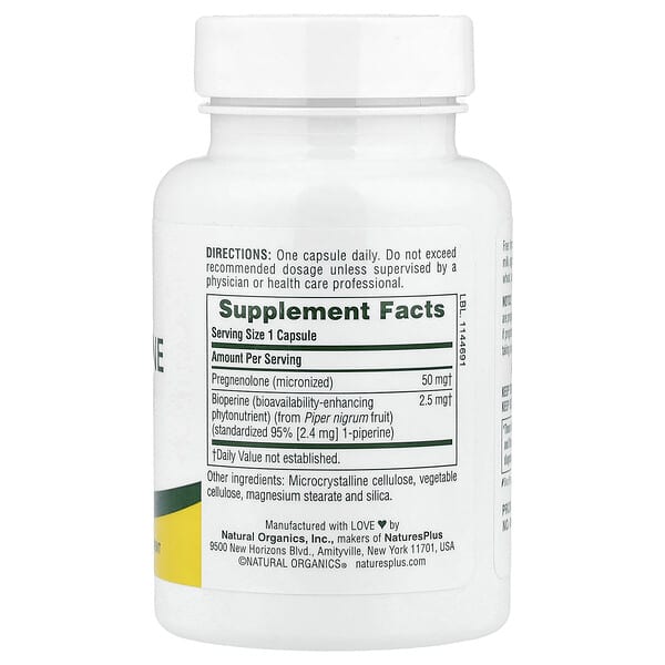 Alternative view of NaturesPlus, Ultra Pregnenolone with Bioperine®, 60 Capsules