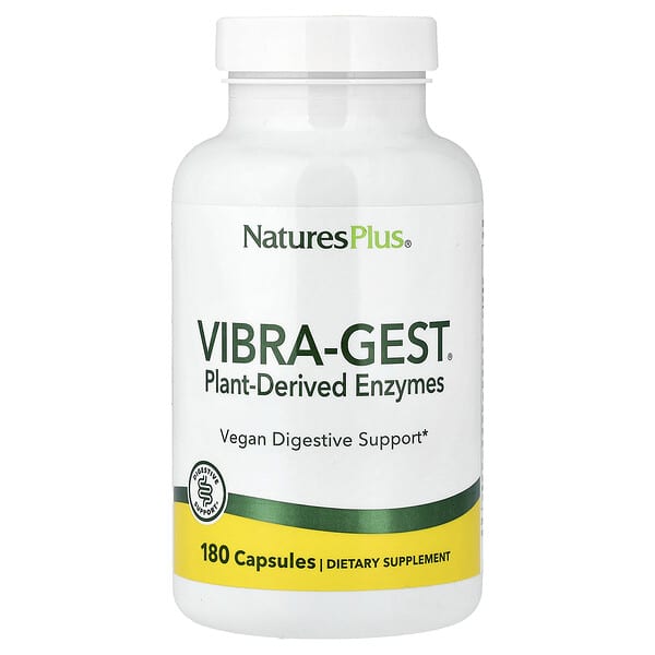 NaturesPlus, Vibra-Gest®, Plant-Derived Enzymes, 180 Capsules