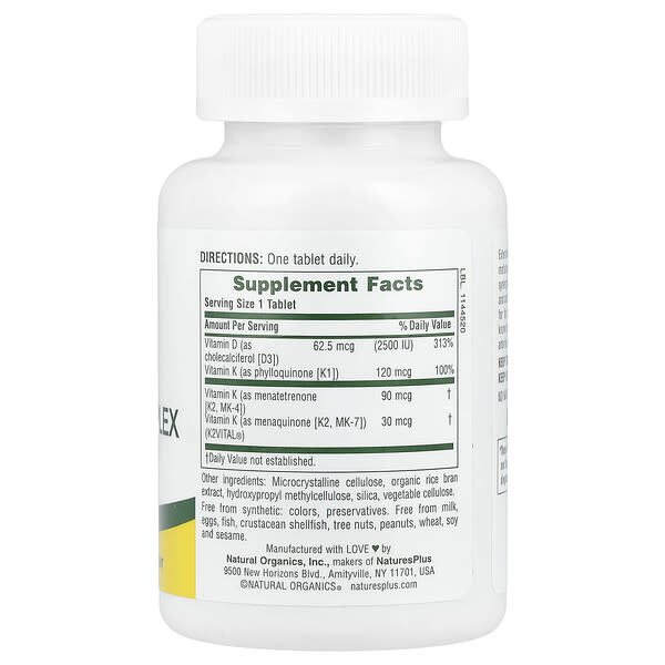 Alternative view of NaturesPlus, Vitamin D3 and Vitamin K Complex, 90 Tablets