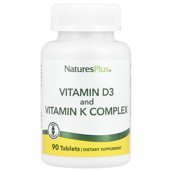 NaturesPlus, Vitamin D3 and Vitamin K Complex, 90 Tablets