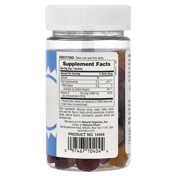 Alternative view of NaturesPlus, Vitamin D3 Gummies, Mixed Berry, 1,000 IU, 60 Gummies