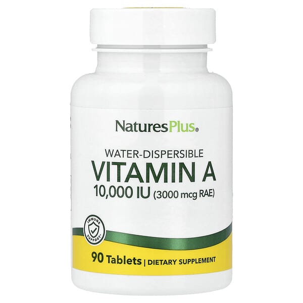 NaturesPlus, Water-Dispersible Vitamin A, 90 Tablets