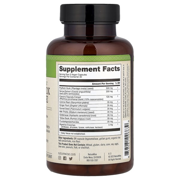 Alternative view of NatureWise, Total Colon Care®, Fiber Detox & Cleanse, 60 Vegan Capsules