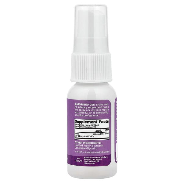 NB Pure, Methyl Folate Spray, 1 fl oz 2 NB Pure, Methyl Folate Spray, 1 fl oz - Ảnh 2
