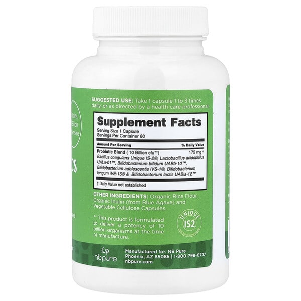 Alternative view of NB Pure, Poobiotics, 60 Capsules