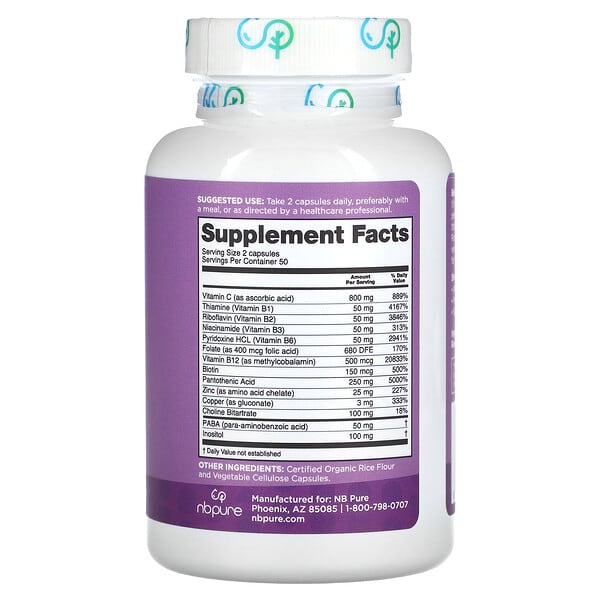 Alternative view of NB Pure, Stress Away, 100 Capsules