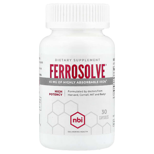 NBI, Ferrosolve®, High Potency, 30 Capsules