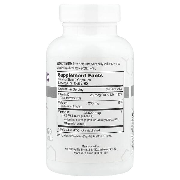 Alternative view of NBI, Osteo-K® Minis, 120 Capsules