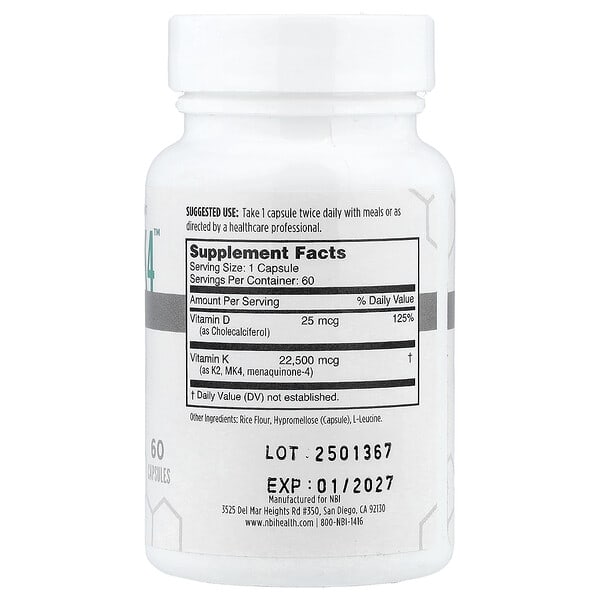 Alternative view of NBI, Osteo-MK4™, 60 Capsules