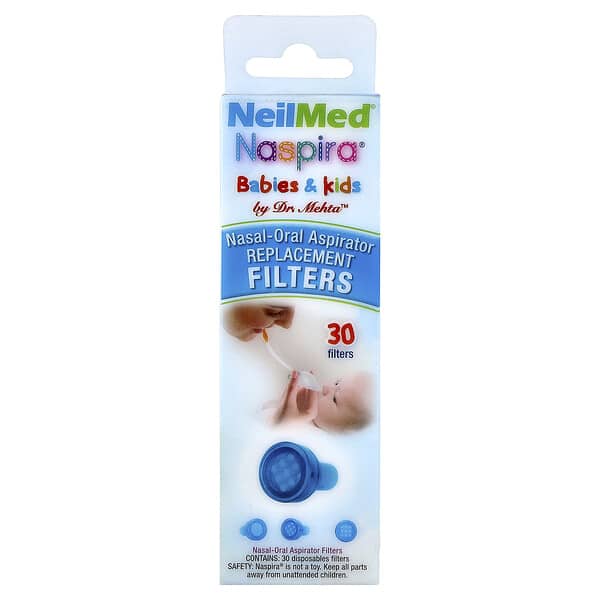 NeilMed, Babies & Kids, Naspira® Nasal-Oral Aspirator, Replacement Filters, 30 Filters