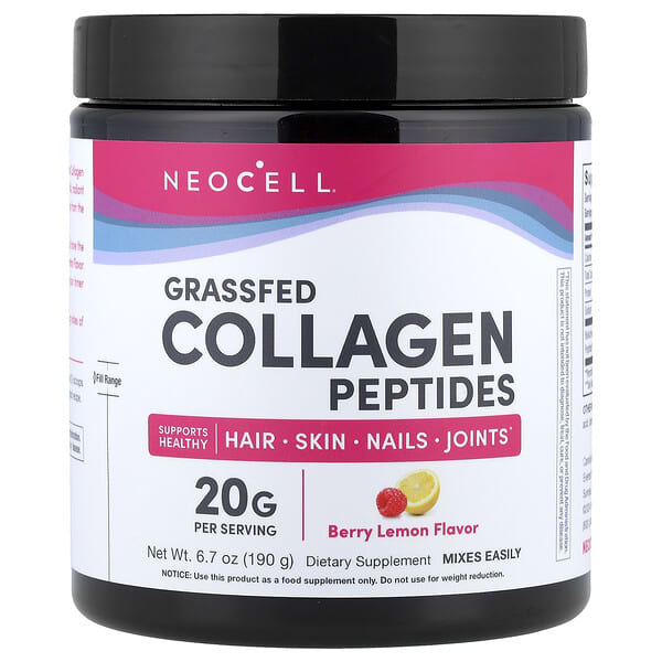 NeoCell, Grassfed Collagen Peptides, Berry Lemon, 6.7 oz (190 g)