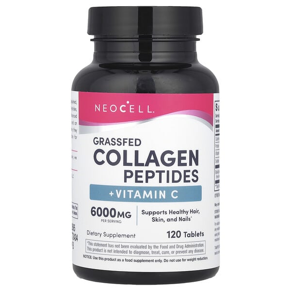 NeoCell, Grassfed Collagen Peptides + Vitamin C, 120 Tablets