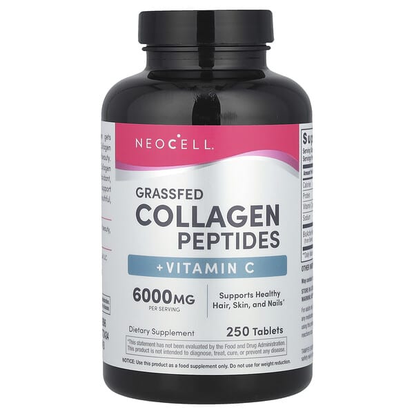 NeoCell, Grassfed Collagen Peptides + Vitamin C, 250 Tablets
