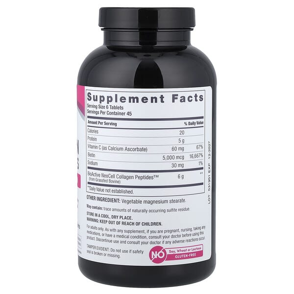 Alternative view of NeoCell, Grassfed Collagen Peptides + Vitamin C & Biotin, 270 Tablets