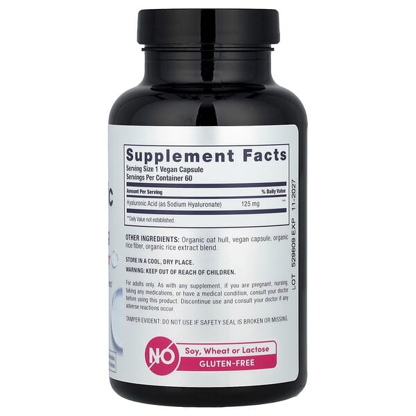 Alternative view of NeoCell, Hyaluronic Acid, 125 mg, 60 Vegan Capsules