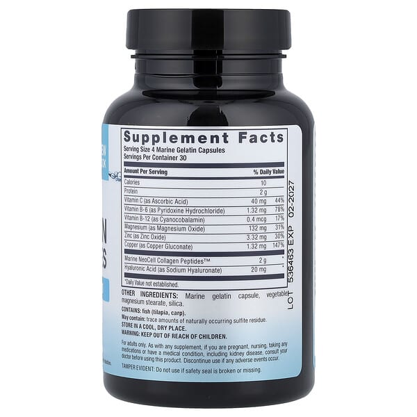 Alternative view of NeoCell, Marine Collagen Peptides + Hyaluronic Acid, 120 Capsules