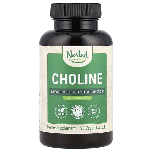 Nested Naturals, Choline, 90 Vegan Capsules (250 mg per Capsule)