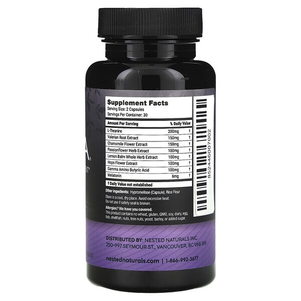 Alternative view of Nested Naturals, Luna, Gentle Sleep Supplement with Melatonin, 60 Vegan Capsules