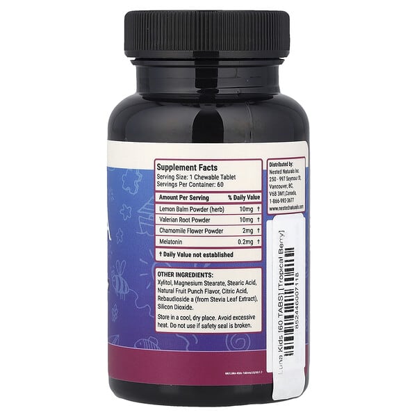Alternative view of Nested Naturals, Luna® Kids, Gentle Sleep Supplement, Tropical Berry , 60 Chewable Tablets