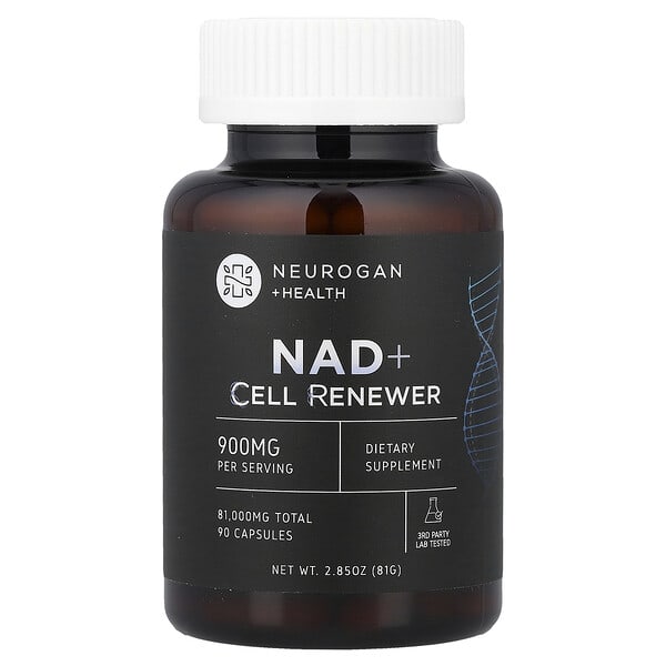 Neurogan Health, NAD+, Cell Renewer, 900 mg, 90 Capsules