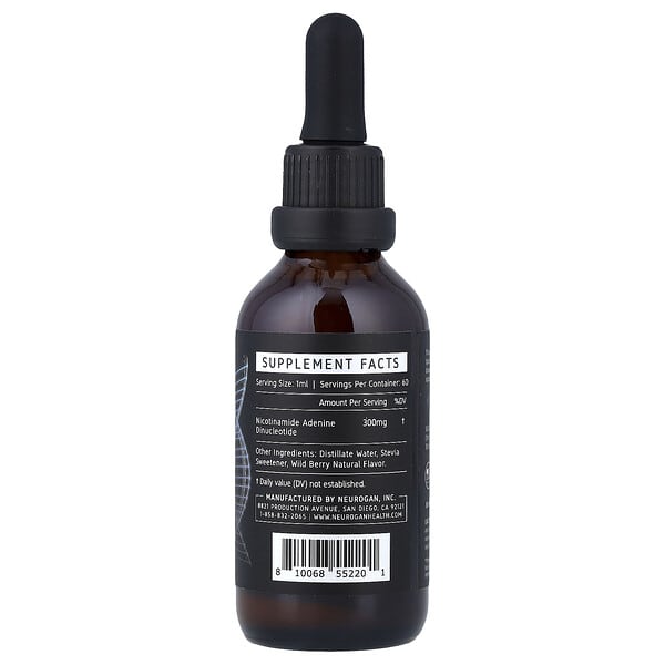 Alternative view of Neurogan Health, NAD+ Liposomal Drops, Wild Berry, 300 mg, 2 oz (60 ml)