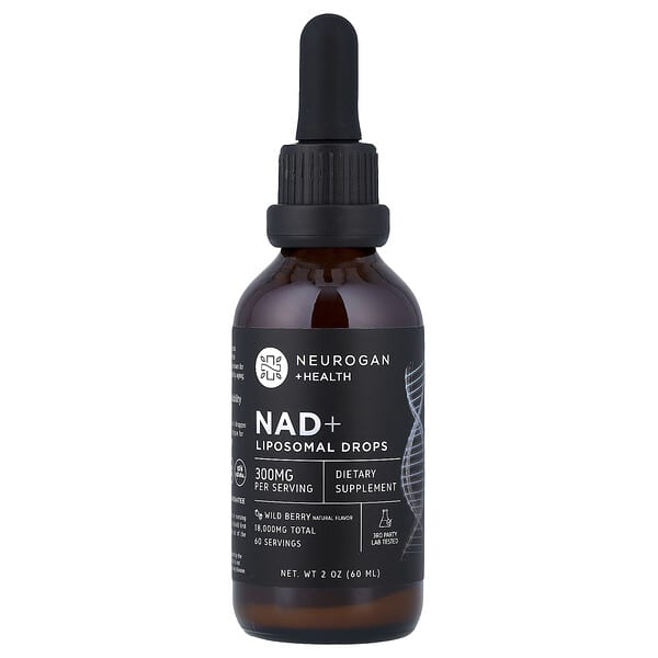Neurogan Health, NAD+ Liposomal Drops, Wild Berry, 300 mg, 2 oz (60 ml)