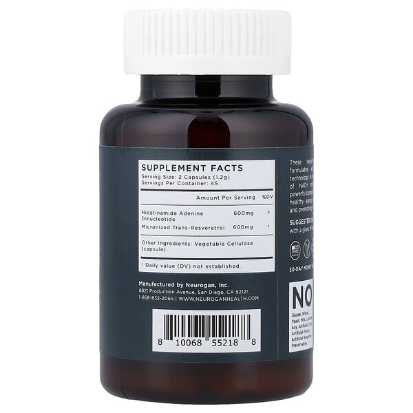 Alternative view of Neurogan Health, NAD + RSV, 90 Vegan Capsules, 1.9 oz (54 g)