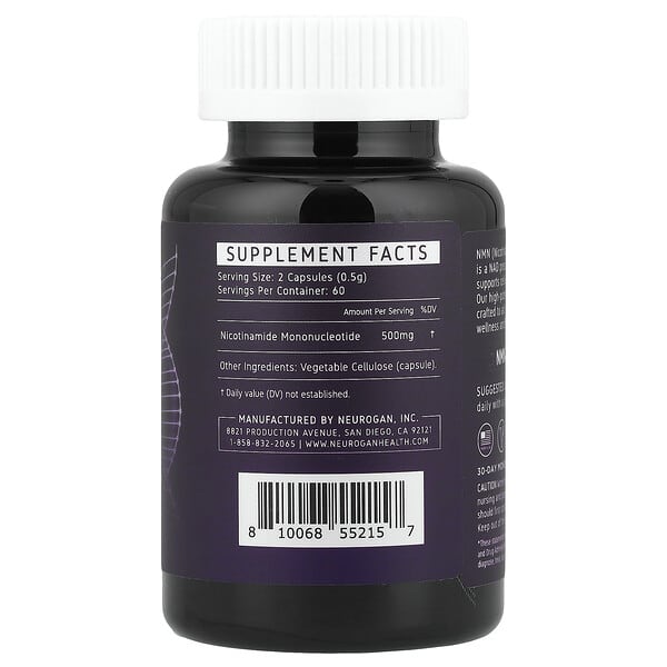 Alternative view of Neurogan Health, NMN, 120 Capsules (250 mg per Capsule)