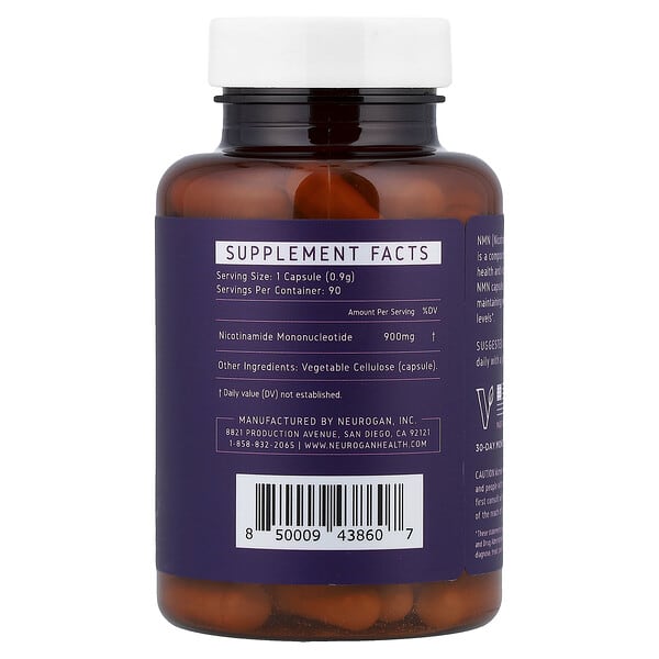 Alternative view of Neurogan Health, NMN, 900 mg, 90 Capsules, 2.85 oz (81 g)