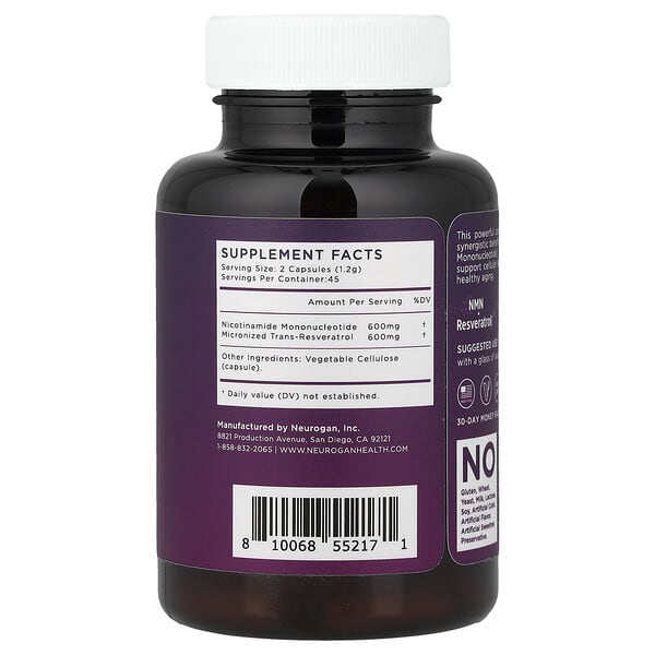 Alternative view of Neurogan Health, NMN + RSV, 90 Vegan Capsules