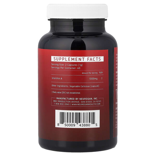 Alternative view of Neurogan Health, Pro+ Urolithin A, 120 Capsules (500 mg per Capsule)