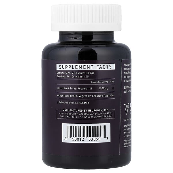 Alternative view of Neurogan Health, Trans-Resveratrol, 90 Vegan Capsules (700 mg per Capsule)
