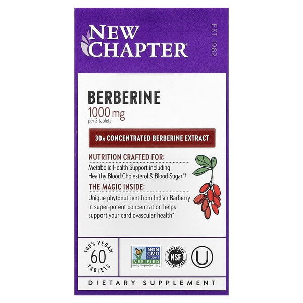 New Chapter, Berberine, 60 Vegan Tablets (500 mg per Tablet)