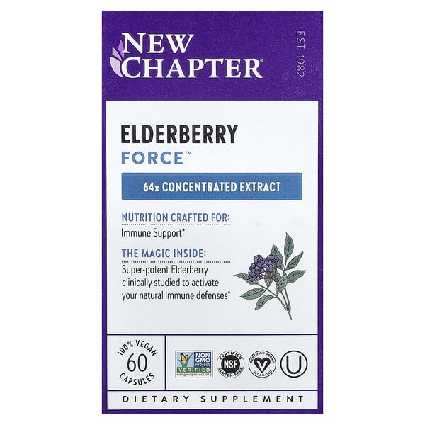 New Chapter, Elderberry Force™, 60 Vegan Capsules