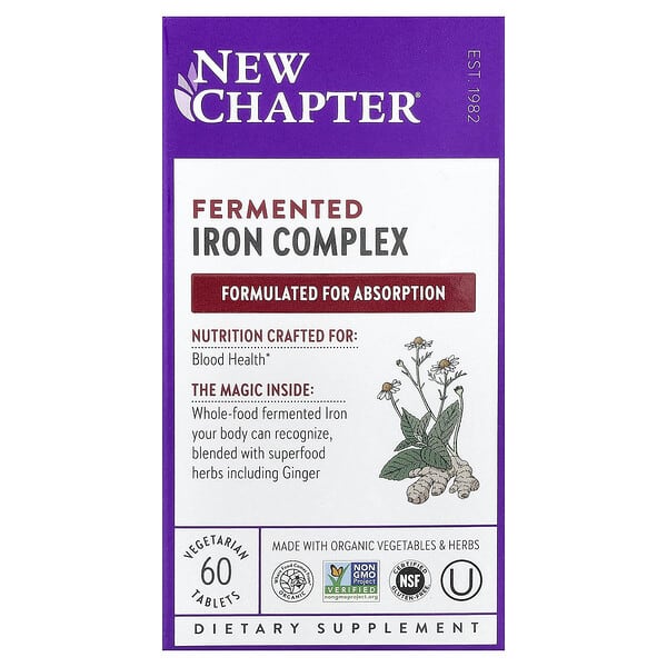 New Chapter, Fermented Iron Complex, 60 Vegetarian Tablets