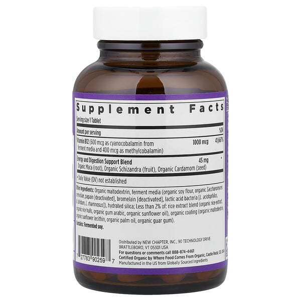 Alternative view of New Chapter, Fermented Vitamin B12, 60 Vegan Tablets