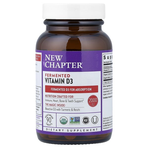 New Chapter, Fermented Vitamin D3, 90 Vegetarian Tablets