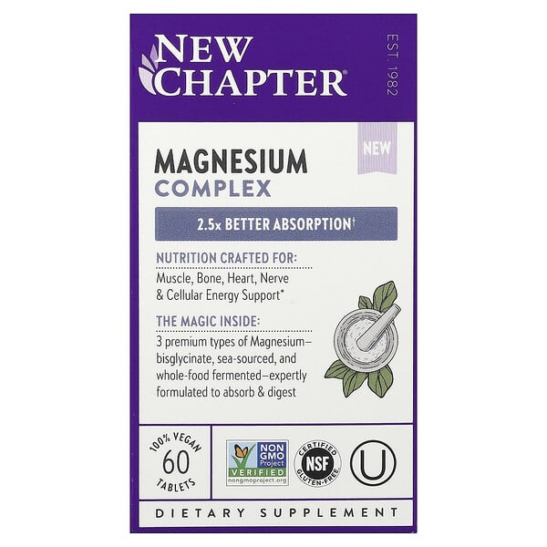 New Chapter, Magnesium Complex, 60 Tablets