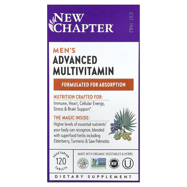 New Chapter, Men's Advanced Multivitamin, 120 Vegetarian Tablets
