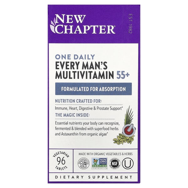 New Chapter, One Daily Every Man's™ Multivitamin 55+, 96 Vegetarian Tablets