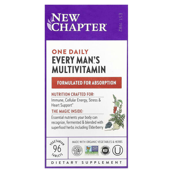 New Chapter, One Daily Every Man's™ Multivitamin, 96 Vegetarian Tablets