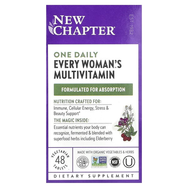 New Chapter, One Daily Every Woman's™ Multivitamin, 48 Vegetarian Tablets